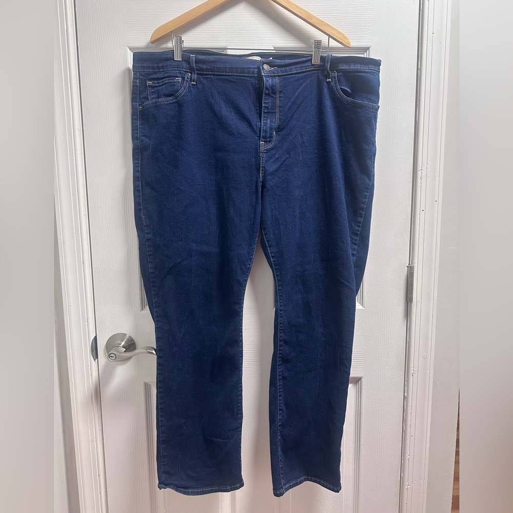 Levi Strauss Plus Size Dark Blue Women's Jeans - Classic Stretch Denim